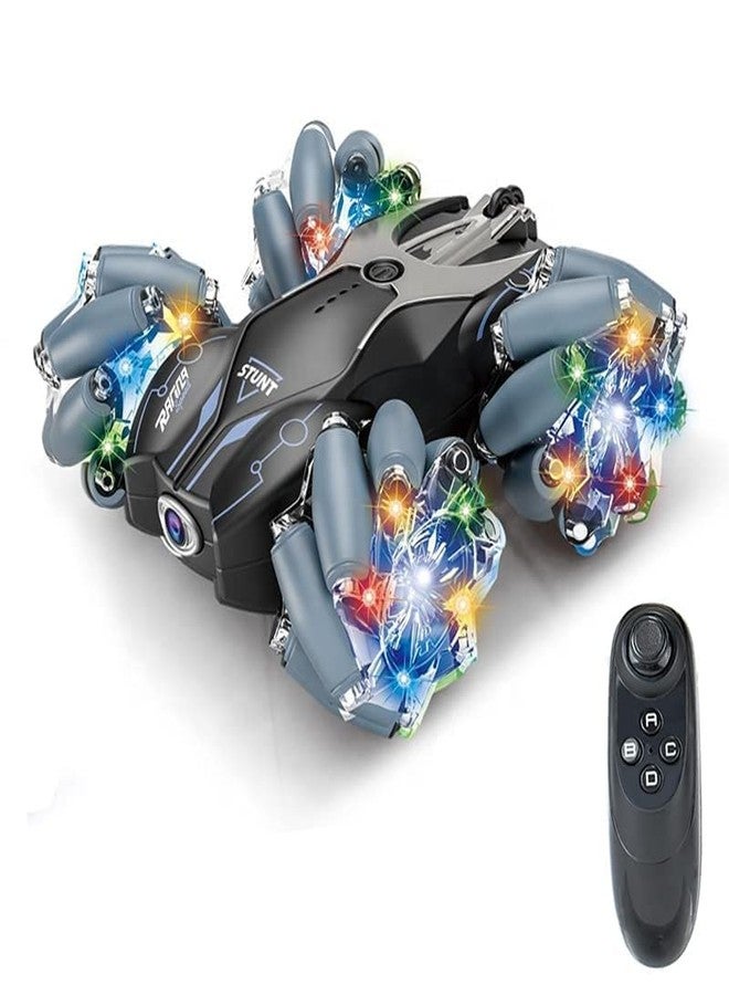 RahiGlow RC Stunt Car 2.4Ghz 4WD Remote Control 1:24 360 Degree Flip Drift Deformation Twisting with Music LED Light Rechargeable High Speed Off Road Crawler Stunt Racing Intruder Toy Gift for Kids - Image 1